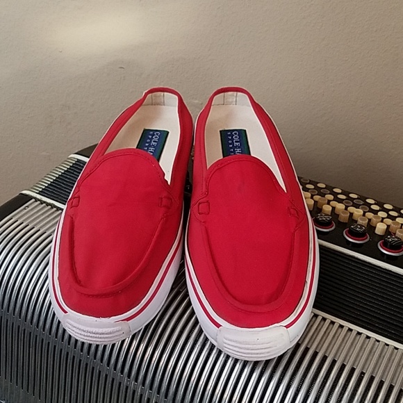 Cole Haan Shoes - AWESOME COLE HAAN RED & WHITE SPORTING SLIP ONS
